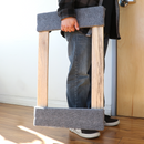 Boxer 18” x 30” Solid Wood Furniture Moving Dolly with 3" Caster Wheels and Gray Carpeted Surface Protection-2