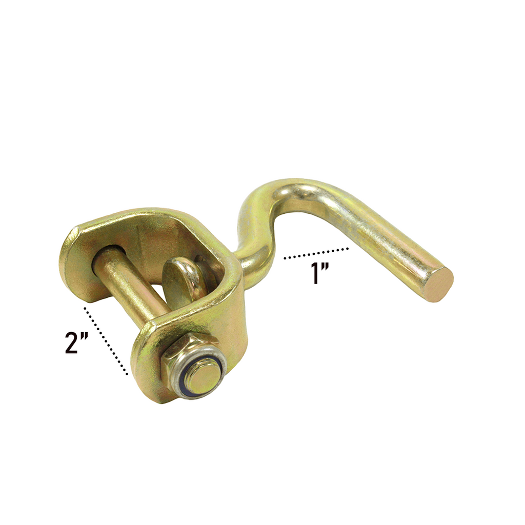 2 Inch 360 Degree Swivel J Hook - Heavy Duty Rotating Tie Down Hook for Secure Loads