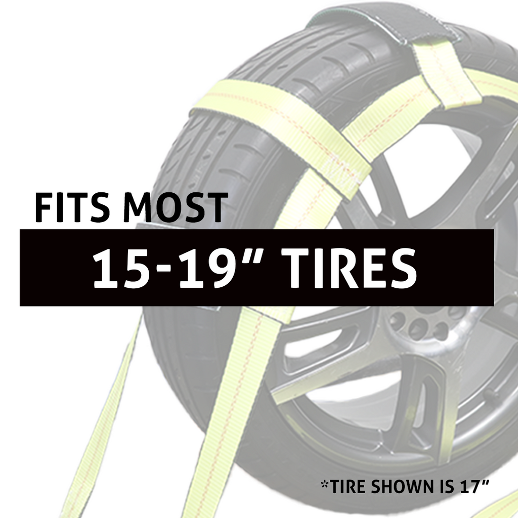 Boxer SureGrip 2" x 8' Wheel Basket Tire Holder with Snap Hooks and Grip-enhancing Rubber Sleeves