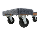 Boxer 18” x 12” Solid Wood Furniture Moving Dolly with 3" Caster Wheels and Gray Carpeted Surface Protection-5