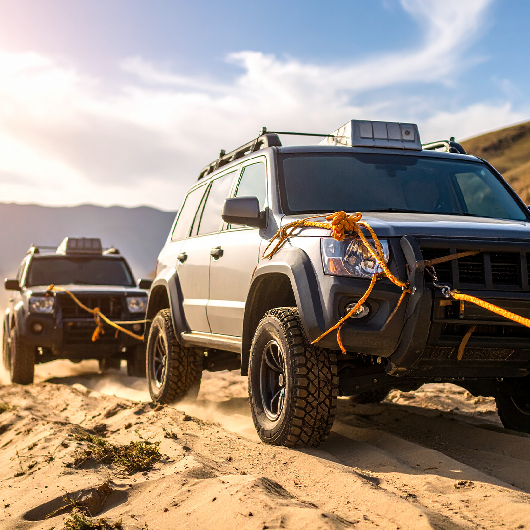Extreme Off-Road Recovery Kit: 2" Kinetic Nylon Rope & Soft Shackles
