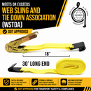 Boxer 4" x 30' Heavy-Duty Ratchet Tie Down with Flat Hooks - 16,200 lbs Breaking Strength-6
