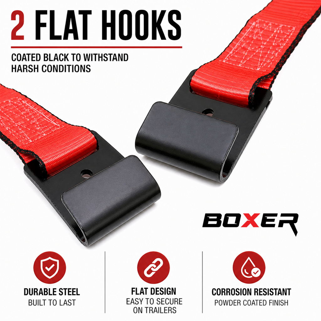 Boxer EliteGrip 2" x 8' Premium Wheel Basket Tire Holder with Flat Hooks and High-Performance Rubber Sleeves