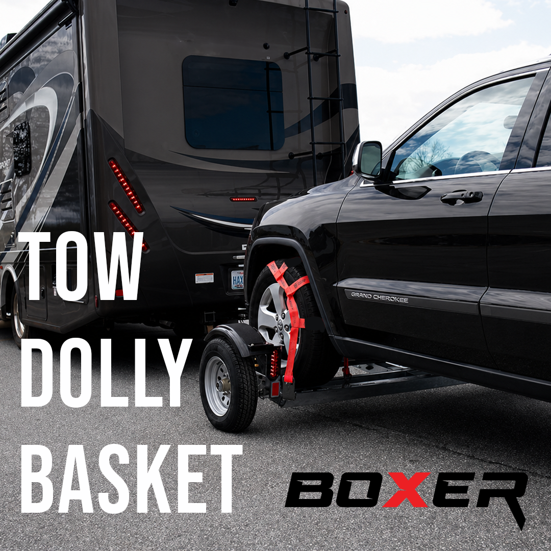 Boxer SureGrip 2" x 8' Wheel Basket Tire Holder with Flat Hooks and Grip-enhancing Rubber Sleeves