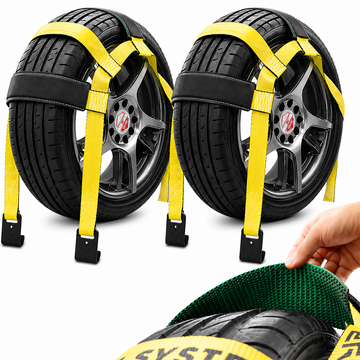 Boxer SureGrip 2" x 8' Wheel Basket Tire Holder with Flat Hooks and Grip-enhancing Rubber Sleeves - 0