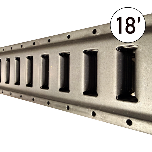 18ft Raw Finish E-Track – Heavy Duty Horizontal Tie-Down Rail (2,000 lbs Rating)