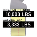 2" x 8' Auto Transport Strap with Towing J-Hook-4