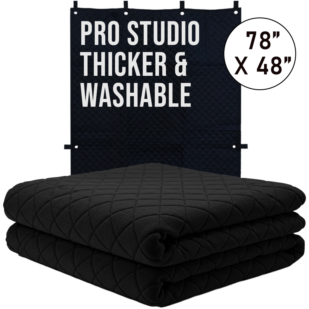 BoxerTool PRO Studio 78" x 48" Thicker Multi-Mount Woven Acoustic Absorption Blanket with All-Around Grommeted Loops