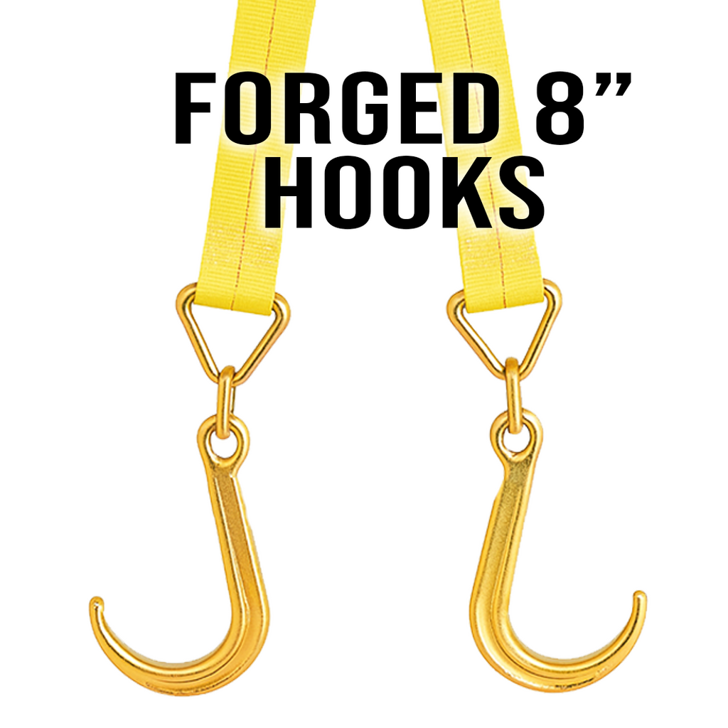 Boxer V-Flex TitanHook Precision V-Bridle Strap with 8" Forged Towing J Hook