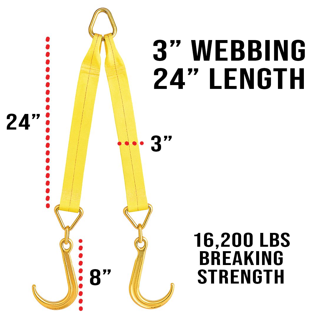 Boxer V-Flex TitanHook Precision V-Bridle Strap with 8" Forged Towing J Hook