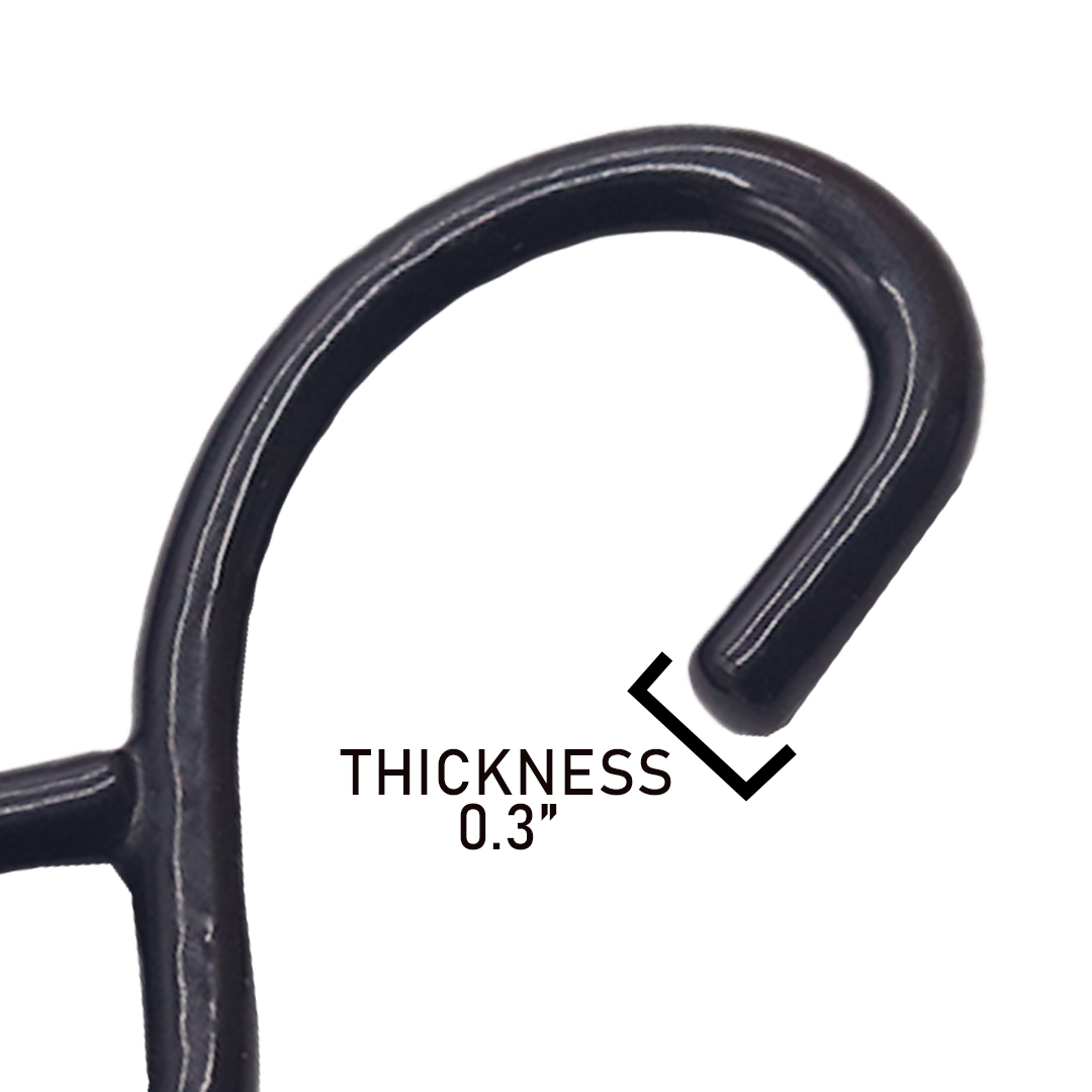 1" Heavy Duty S Hook - 1,500 lbs Breaking Strength, Full PE Coated Tie Down Hook