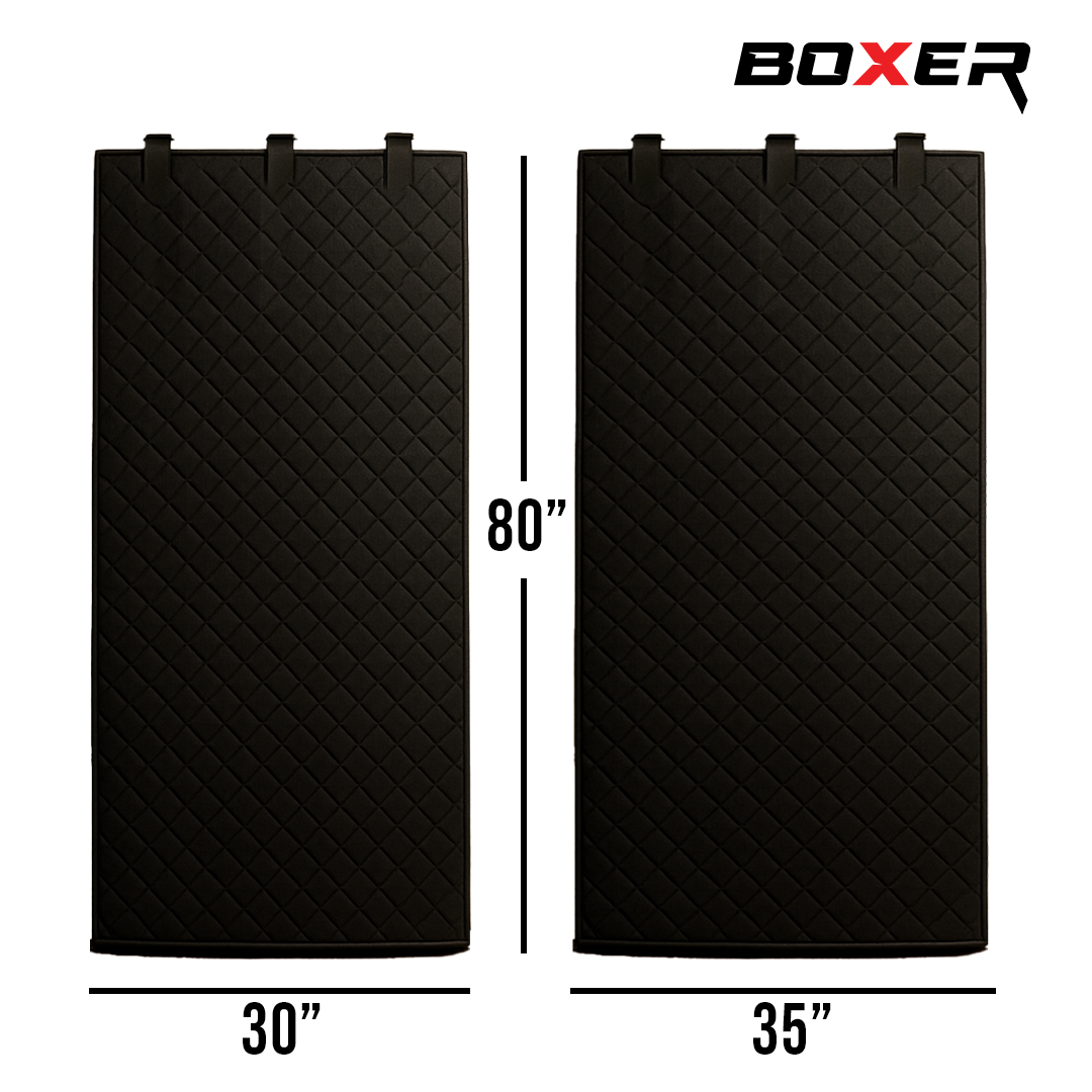 Boxer Door Sound Haven: 80" x 35" Double-Sided Insulated Blanket with Hook & Loops - Perfect for Doors and Beyond!