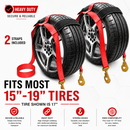 Boxer EliteGrip Pro 2" x 8' Premium Wheel Basket Tire Holder with Snap Hooks and High-Performance Rubber Sleeves-3