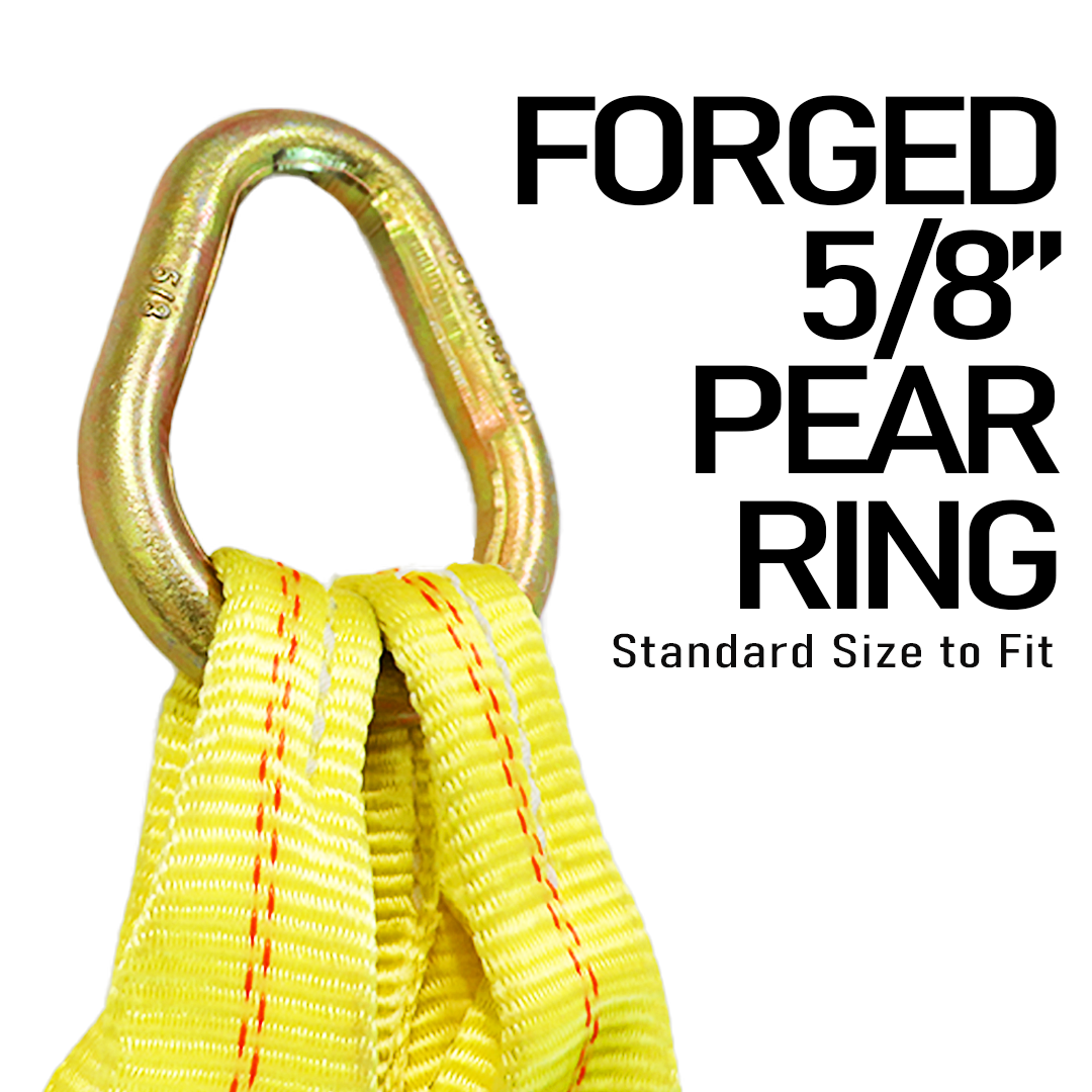 Boxer High-Strength V-Bridle Strap with Yellow Chrome Finish, 8" J Hook, and Versatile T Hook