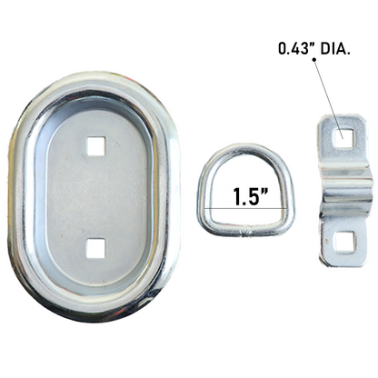 Recessed Mount Contoured Shape with 1.5" D Ring
