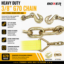 Boxer 4" x 30' USA Assembled Heavy-Duty Pro Ratchet Strap - Grade 70 Forged Chain Hooks - 16,200 lb BS - Double Locking Buckle - 20,000 lb Webbing-3