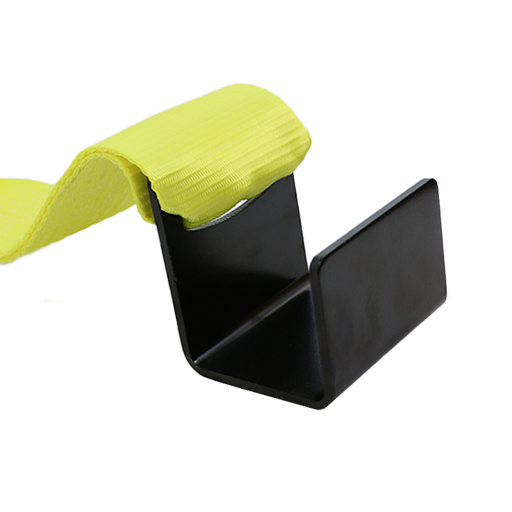 4" x 5' Roll-Off Container Straps 24,000lbs with Extra Large Flat Hook and Sewn Loop End