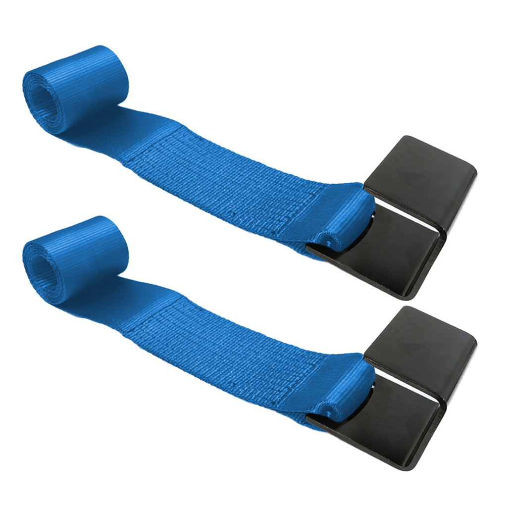 4" x 5' Roll-Off Container Straps with Extra Large Flat Hook - DOT Compliant for Container Securement - 2 Pack