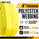 Boxer 4" x 30' Heavy-Duty Ratchet Tie Down with Flat Hooks - 16,200 lbs Breaking Strength-4