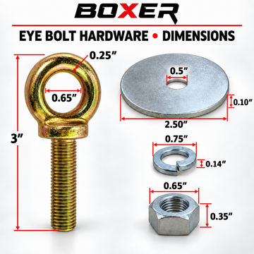 BoxerTool 3" Long Eye Bolt Kit - 7/16" Thread - 0
