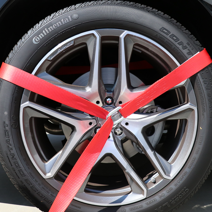 2" x 10' Pro Red Refined Auto Tie Down Set of 4 with Forged D Ring