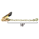 Boxer 2" Ratchet Buckle with 5/16" Grade 70 Chain Hook Extension - 10,000 lbs Breaking Strength-3