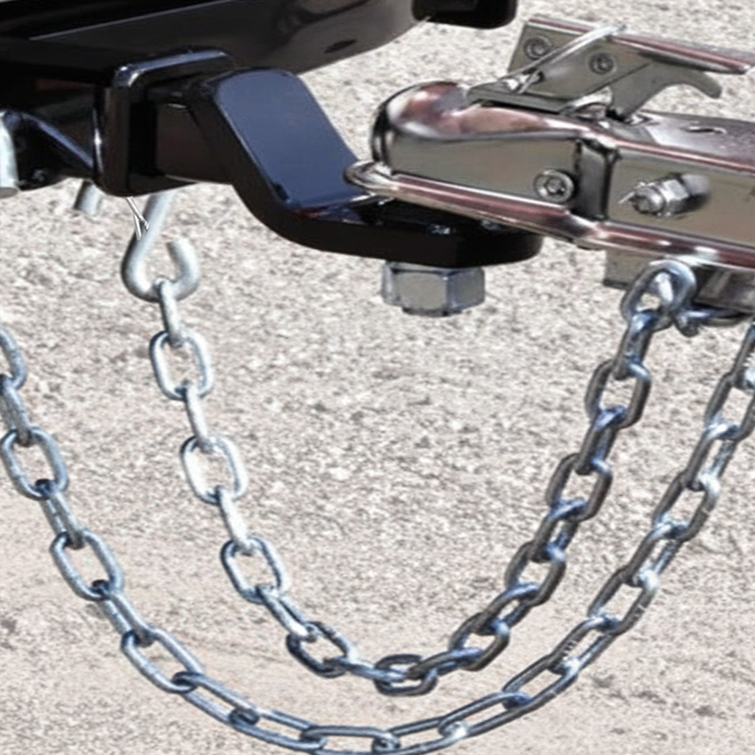 3/16" x 48" Zinc-Plated Grade 30 Trailer Safety Chain with Dual Safety Latch Hooks