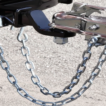 3/16" x 48" Zinc-Plated Grade 30 Trailer Safety Chain with Dual Safety Latch Hooks - 0