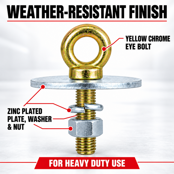 BoxerTool 3" Long Eye Bolt Kit - 7/16" Thread
