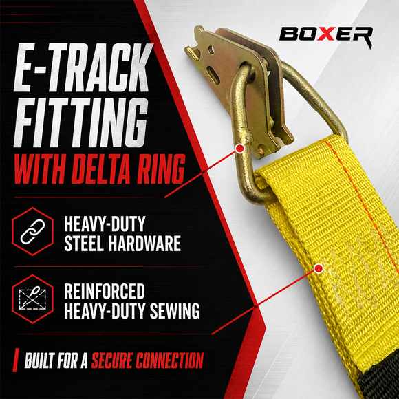 E-Track Pull-Up Assist Strap, 36-Inch Trailer Access Dual Handle with Delta Ring Fitting, Heavy-Duty Reinforced Webbing,