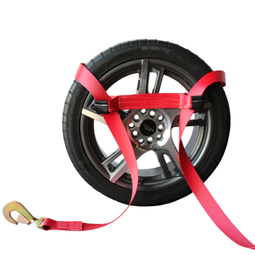 High-Vis Red Auto Tie-Down Strap (2"x16") - 12,000lb Breaking Strength, Set of 4 - 0