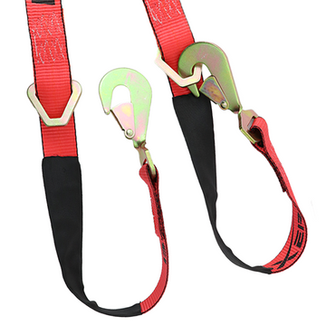 Boxer ProLink Axle Precision 2" x 6' V-Bridle Tow Straps with Snap Hooks & Advanced Tie-Back System Tire Holder in Rouge - 0