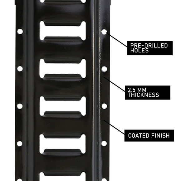 5ft Black Horizontal E-Track: Ultimate Cargo Control & Organization