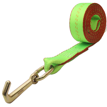 Buy green 2" x 8' Auto Transport Strap with Towing Mini J-Hook