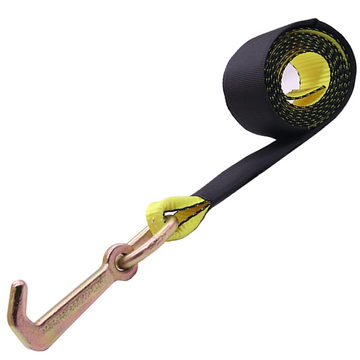 Buy yellow 2" x 8' Auto Transport Strap with Towing Mini J-Hook