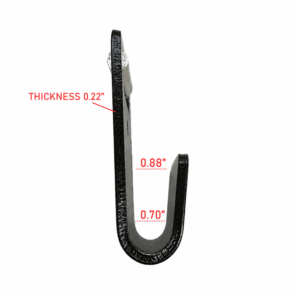 4" Flat Hook with Abrasive Protector - 20,000 lbs. Breaking Strength
