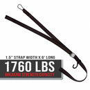 Heavy-duty strap with breaking strength capacity label on a white background