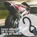 Boxer SecureMax Pro: Ultra-Grip 1" x 6' Cam Buckle Motorcycle Soft Tie Straps with Heavy Duty S Hook-2