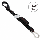 Boxer SecureMax Pro Ultra-Grip 1 1/2" x 6' Cam Buckle Motorcycle Soft Tie Straps with Carabiner Snap Hooks-1