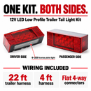 12V LED Low Profile Trailer Tail Light Kit – Driver & Passenger Side-6