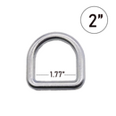 2 Inch Heavy Duty D-Ring - 11,000 lbs Breaking Strength, Welded Alloy Steel, Zinc Plated/Black, for Lasso Tie Downs, Auto & Towing Straps-1