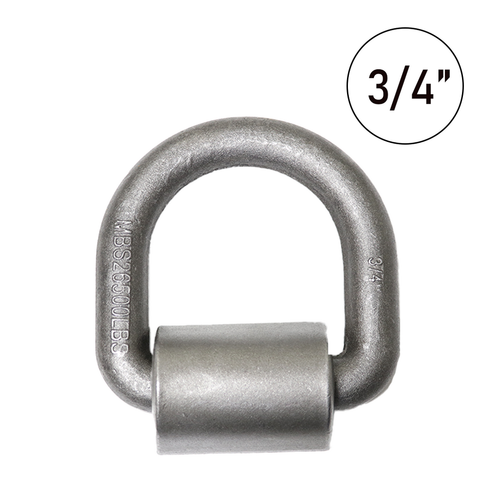 Heavy Duty 3/4" Weld-On Forged Lashing D-Ring with Mounting Bracket