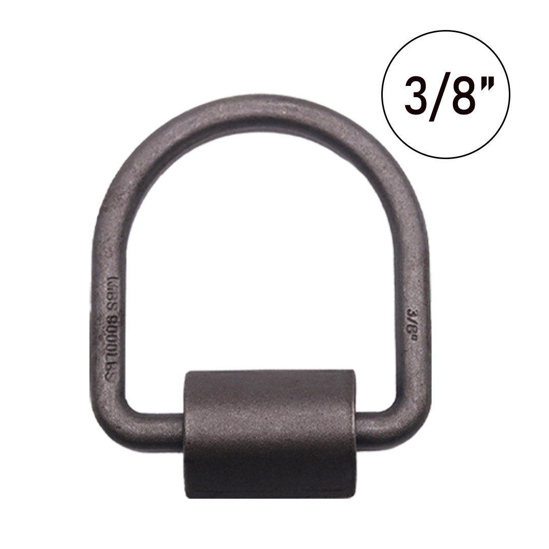 Heavy Duty 3/8" Weld-On Forged Lashing D-Ring Set with Mounting Bracket - 9,000lbs Breaking Strength