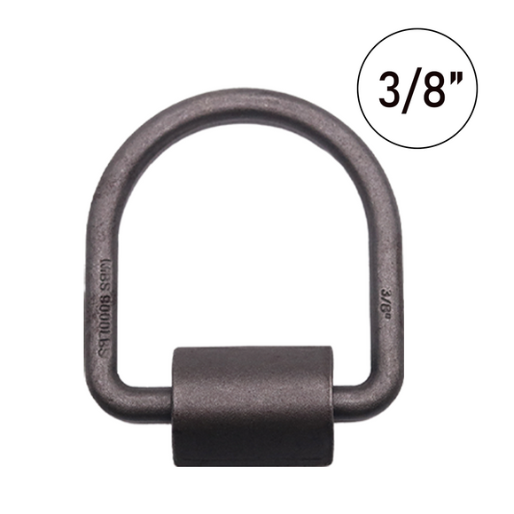 Heavy Duty 3/8" Weld-On Forged Lashing D-Ring Set with Mounting Bracket - 9,000lbs Breaking Strength