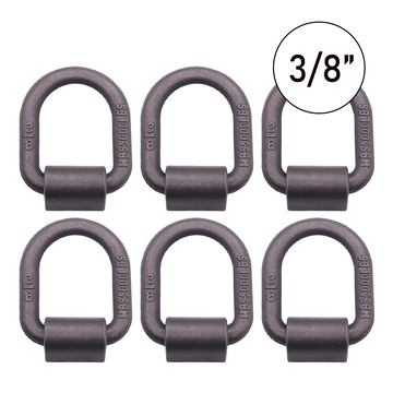 Heavy Duty 3/8" Weld-On Forged Lashing D-Ring Set with Mounting Bracket, 5,000lbs Breaking Strength