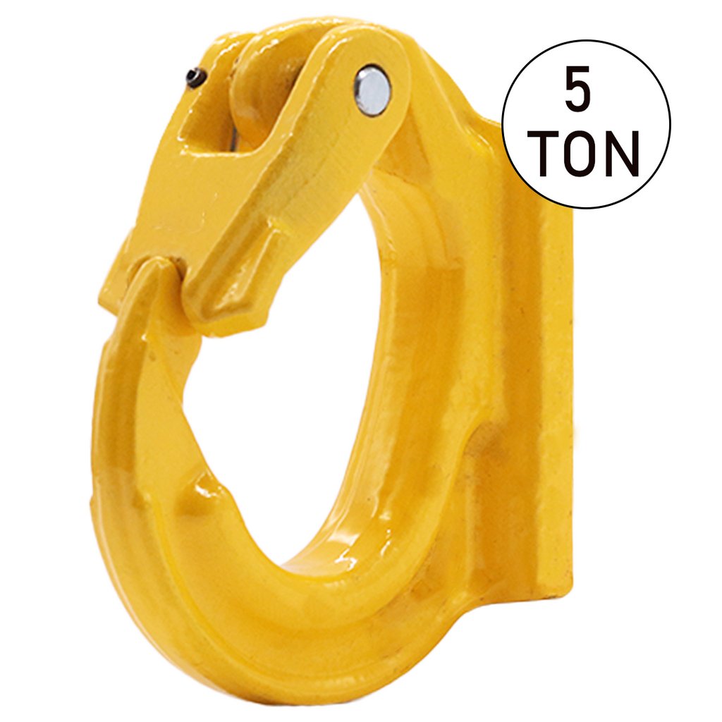 Heavy-Duty 5-Ton Weld-On Forged Anchor Hooks with Safety Latch - G80 Construction