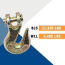 Heavy-Duty 5/16" Forged Clevis Grab Hooks - 21,600 lbs. Breaking Strength-4