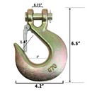 Heavy-Duty 1/2" Forged Clevis Hook with Safety Latch: Grade 70 Steel, Yellow Chrome Finish, 4x Breaking Strength-2