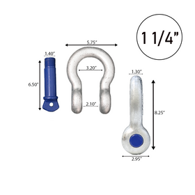 Galvanized Finish 1 1/4" Forged Screw-In Anchor Shackle Set: Heavy-Duty and Versatile Anchoring Solution