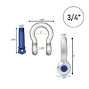 Galvanized Finish 3/4" Forged Screw-In Anchor Shackle Set: Heavy-Duty and Versatile Anchoring Solution-1